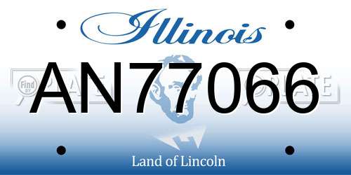 AN77066 Illinois License Plate
