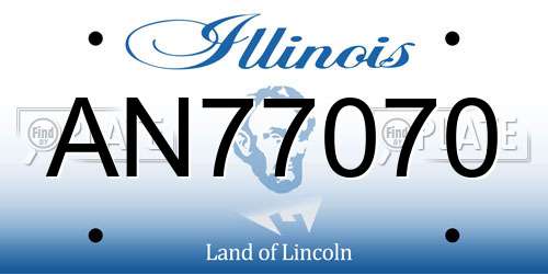 AN77070 Illinois License Plate