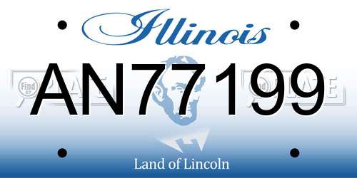 AN77199 Illinois License Plate