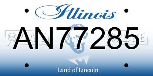 AN77285 Illinois License Plate