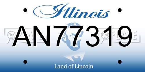 AN77319 Illinois License Plate