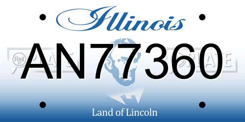AN77360 Illinois License Plate