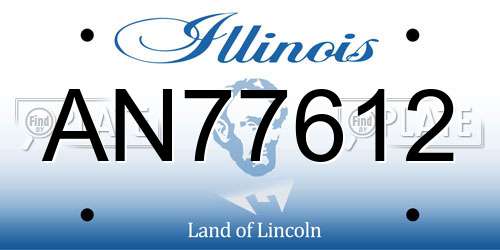 AN77612 Illinois License Plate