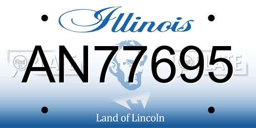 AN77695 Illinois License Plate