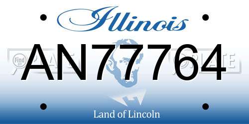 AN77764 Illinois License Plate