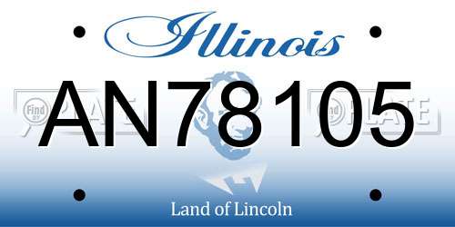 AN78105 Illinois License Plate