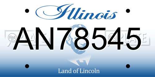 AN78545 Illinois License Plate