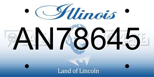 AN78645 Illinois License Plate