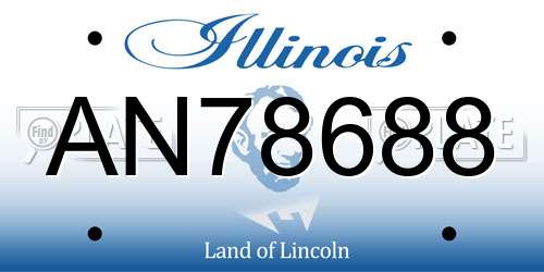 AN78688 Illinois License Plate