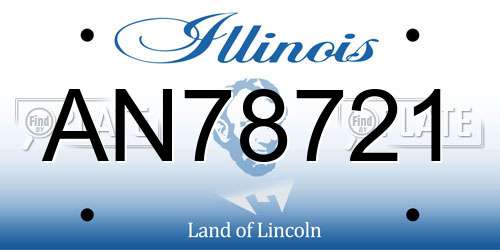 AN78721 Illinois License Plate