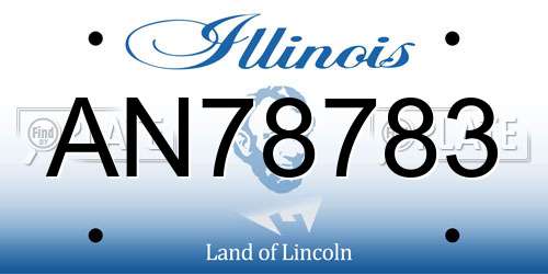 AN78783 Illinois License Plate