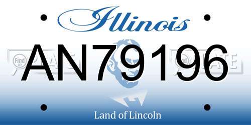 AN79196 Illinois License Plate