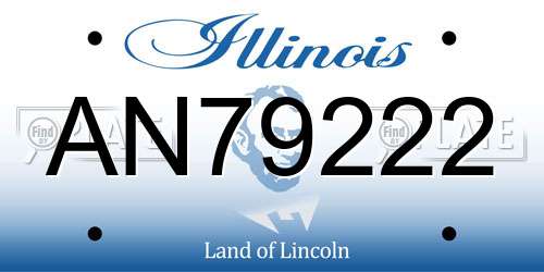 AN79222 Illinois License Plate