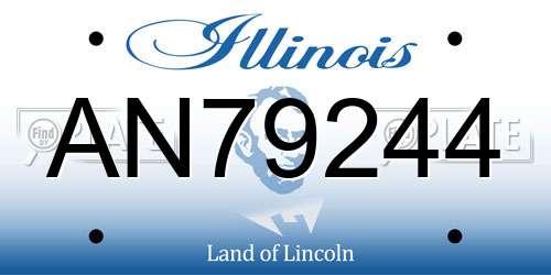AN79244 Illinois License Plate