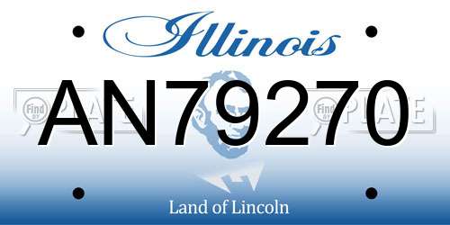 AN79270 Illinois License Plate