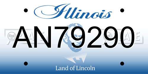 AN79290 Illinois License Plate