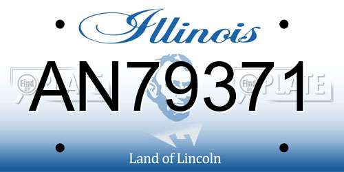 AN79371 Illinois License Plate