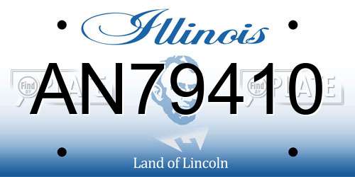 AN79410 Illinois License Plate