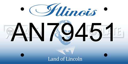 AN79451 Illinois License Plate