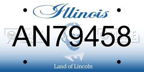 AN79458 Illinois License Plate