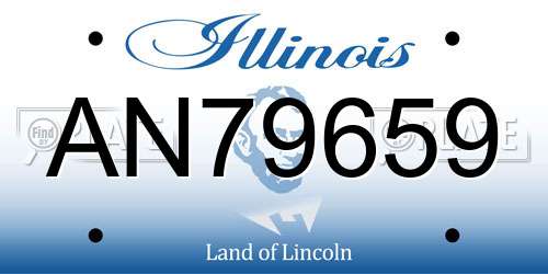 AN79659 Illinois License Plate