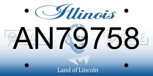 AN79758 Illinois License Plate