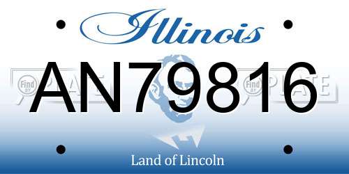 AN79816 Illinois License Plate