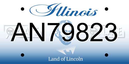 AN79823 Illinois License Plate