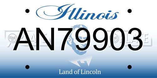 AN79903 Illinois License Plate