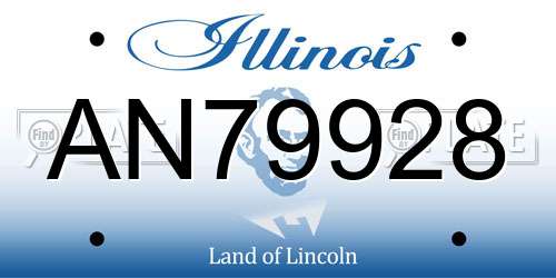 AN79928 Illinois License Plate