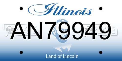 AN79949 Illinois License Plate