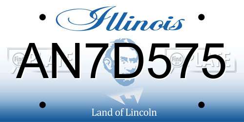 AN7D575 Illinois License Plate