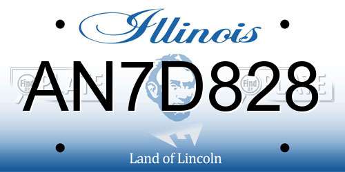 AN7D828 Illinois License Plate