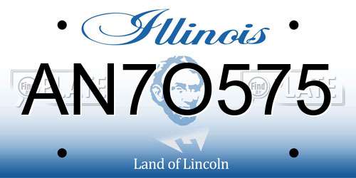 AN7O575 Illinois License Plate