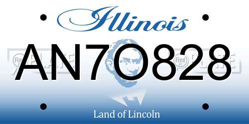 AN7O828 Illinois License Plate