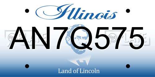 AN7Q575 Illinois License Plate