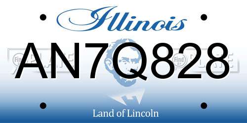 AN7Q828 Illinois License Plate