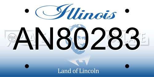 AN80283 Illinois License Plate