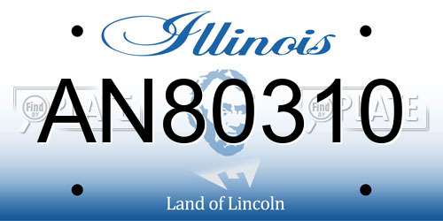 AN80310 Illinois License Plate