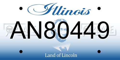 AN80449 Illinois License Plate