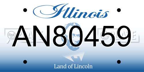 AN80459 Illinois License Plate