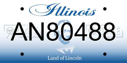 AN80488 Illinois License Plate