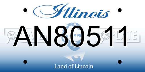 AN80511 Illinois License Plate