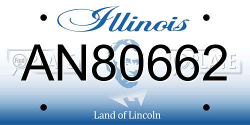 AN80662 Illinois License Plate
