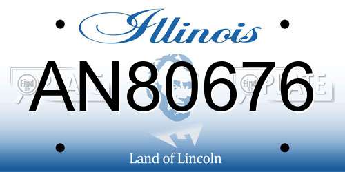AN80676 Illinois License Plate