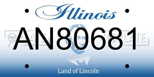 AN80681 Illinois License Plate