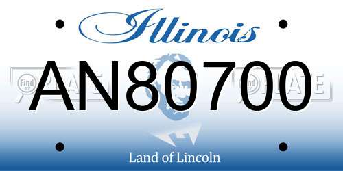 AN80700 Illinois License Plate