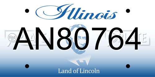 AN80764 Illinois License Plate