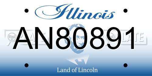 AN80891 Illinois License Plate