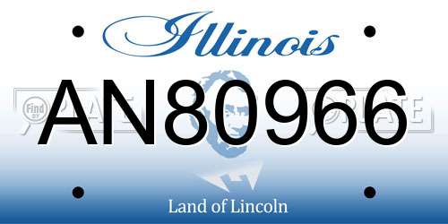 AN80966 Illinois License Plate